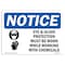 Signmission OSHA Sign, Eye & Glove Protection Must With Symbol, 10in X 7in Rigid Plastic, 10" W, 7" H, Landscape OS-NS-P-710-L-12295 - alternate 1